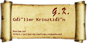 Göller Krisztián névjegykártya